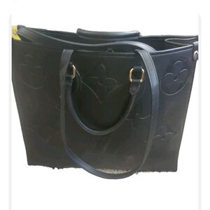Large Black Leather Handbag-  Pre-owned